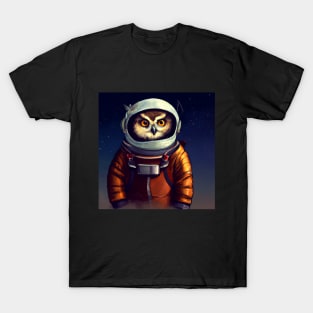 Astronaut Owl In Space T-Shirt